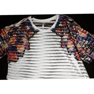 Floral print and mesh see through crop top